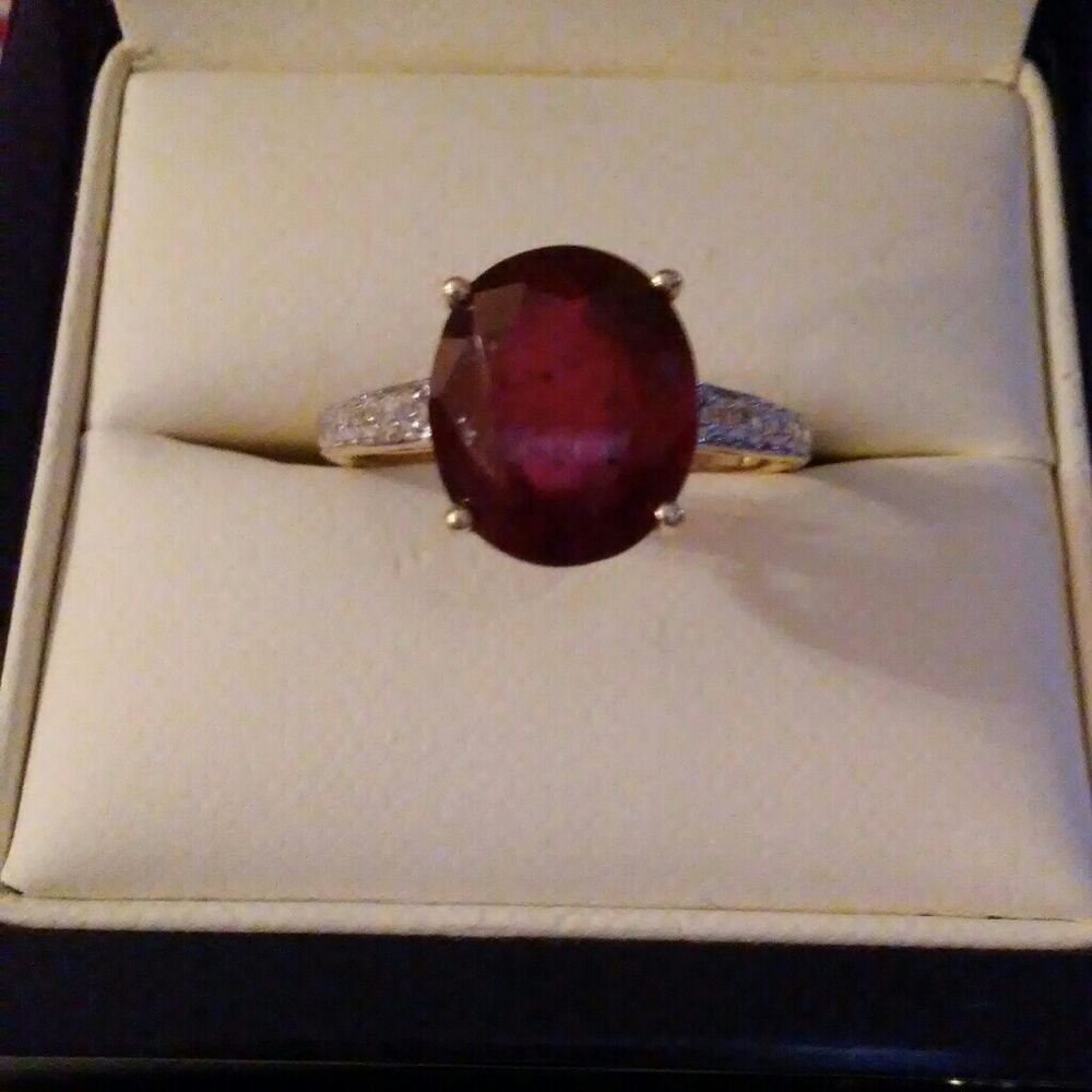 Genuine Ruby and White Diamond